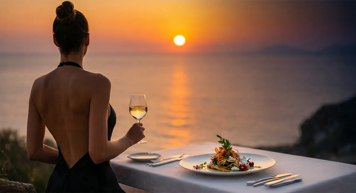 Terrazza panoramica del ristorante Neptunus a Forio d’Ischia con vista mare